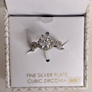 Elegant Fine Silver-Plated Ring